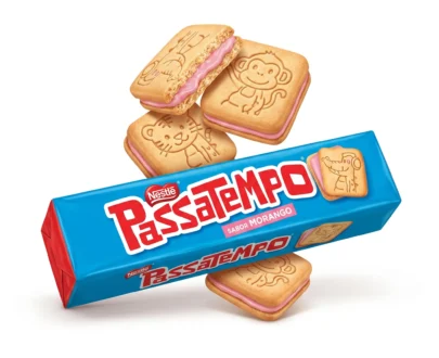 Biscoito Recheado Passatempo Morango 130g
