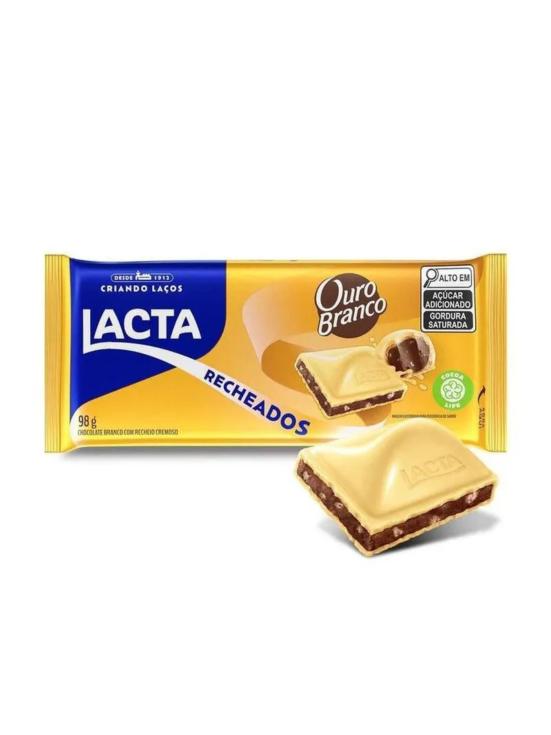 Barra de Chocolate Ouro Branco Lacta 98g