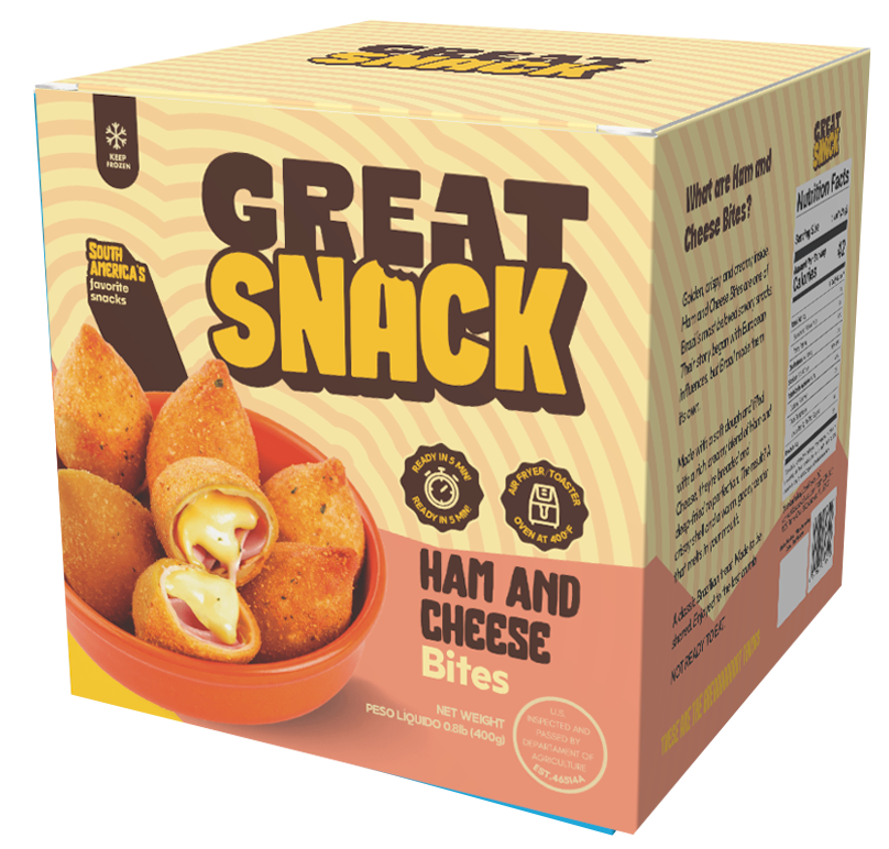 Bolinha de Presunto e Queijo Frita Great Snack 400g